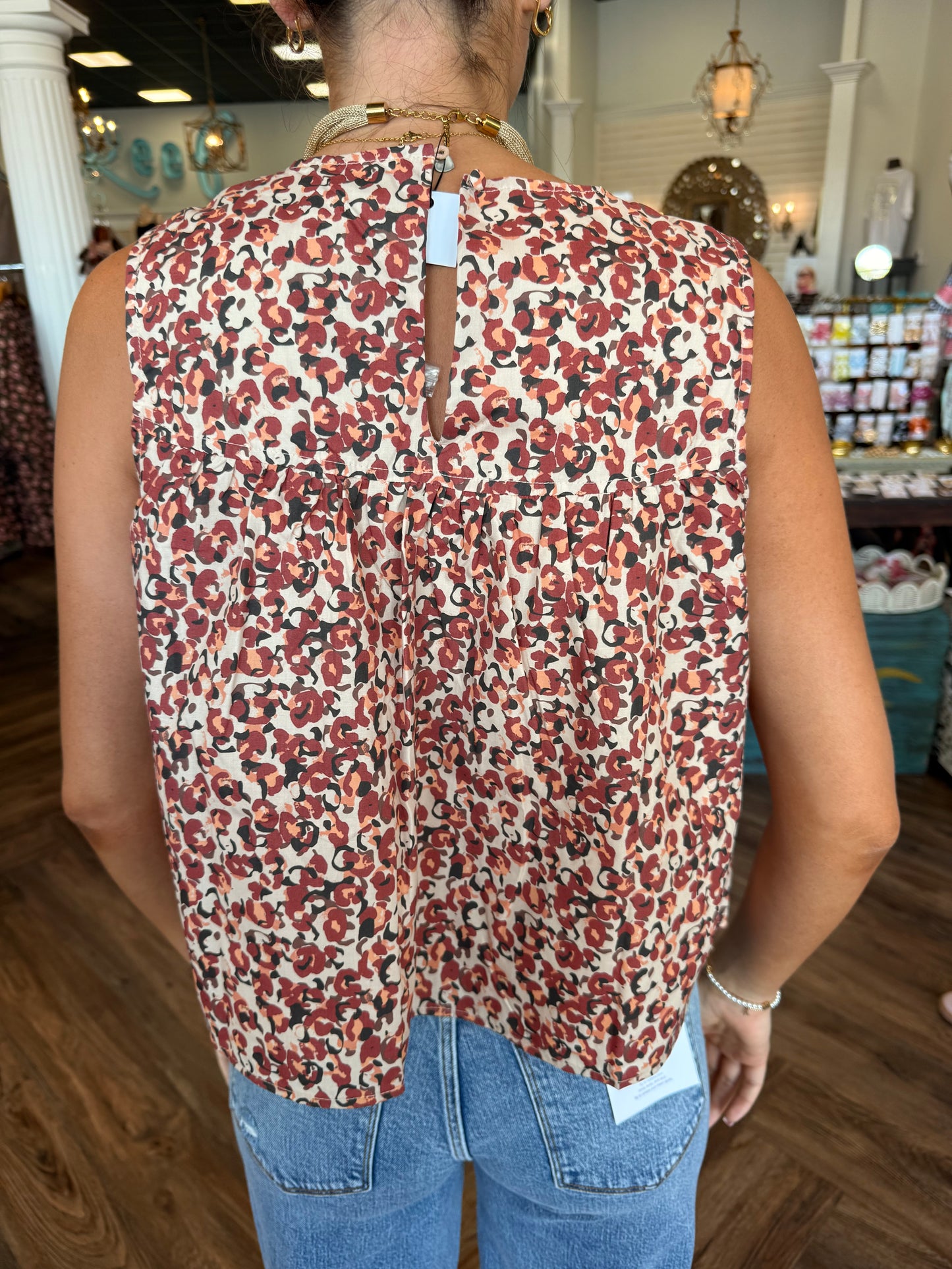 Maroon Cheeta Mix- Top