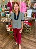 Black Striped Collar Top