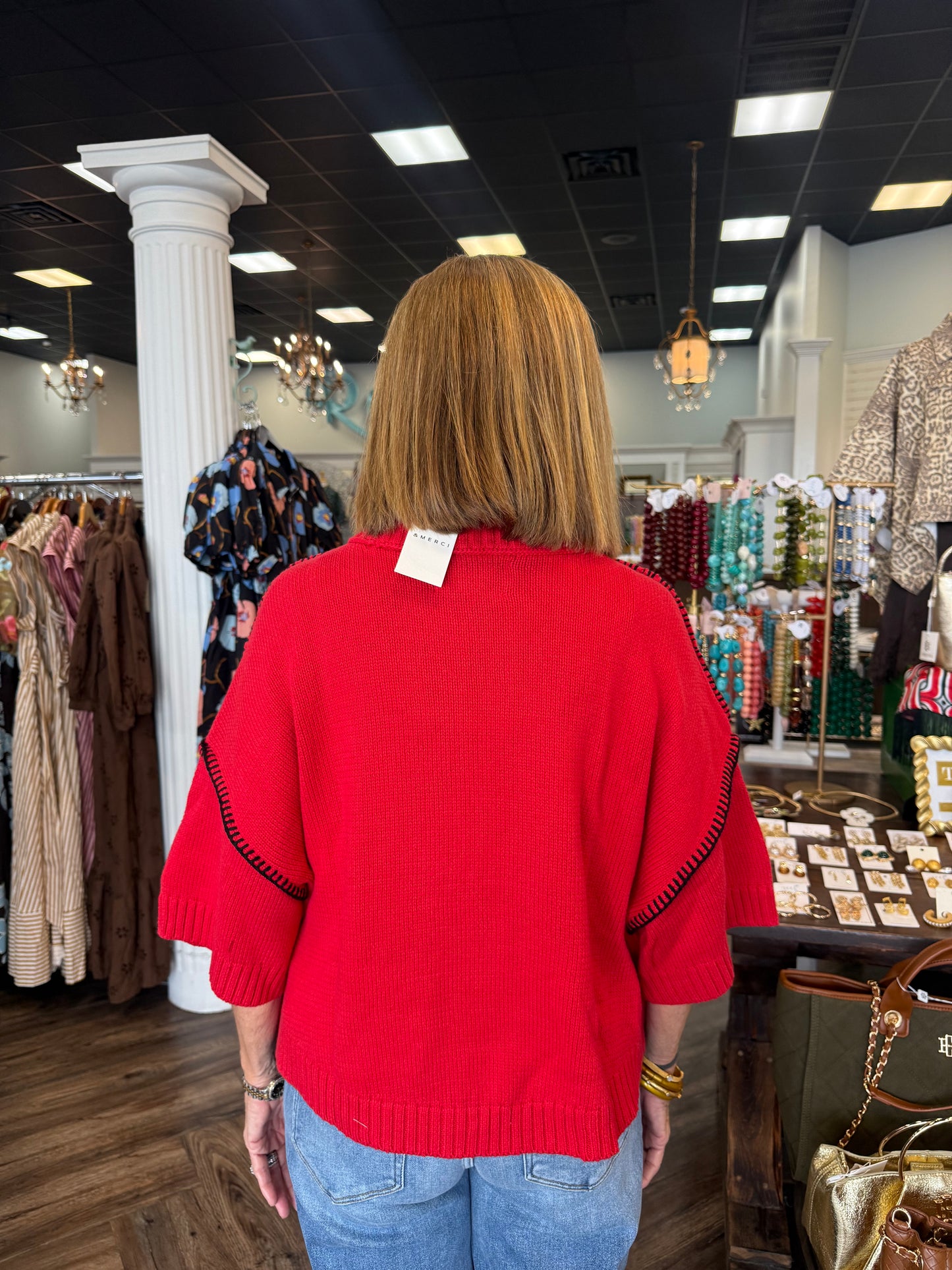 Stitch Sweater: Red