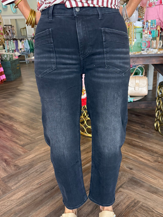 Pocket Barrel Jeans: Black