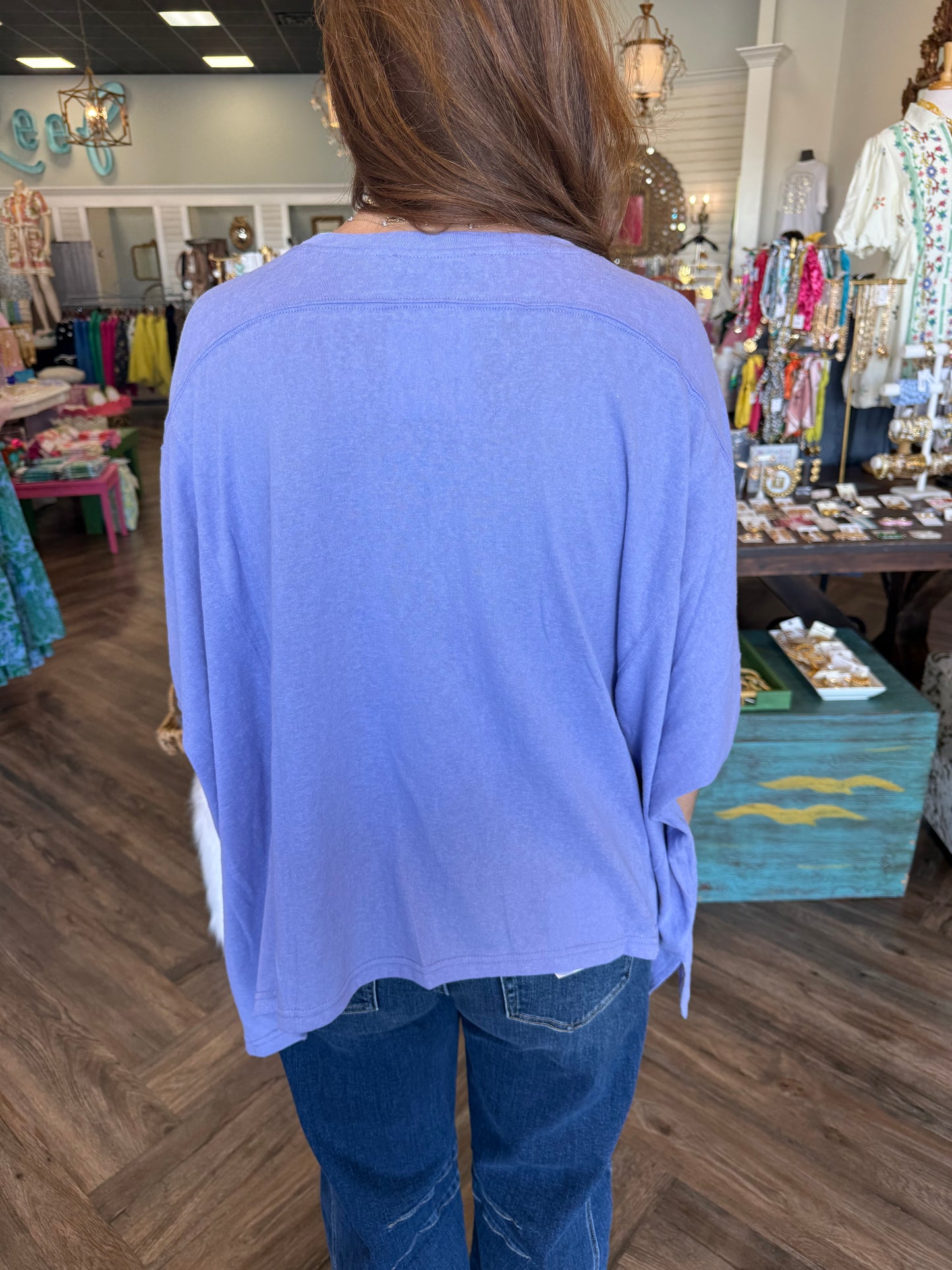 Margaret Round Neck Top: Lavender