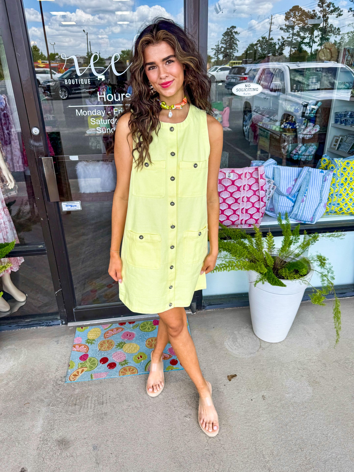Lemon Denim Dress