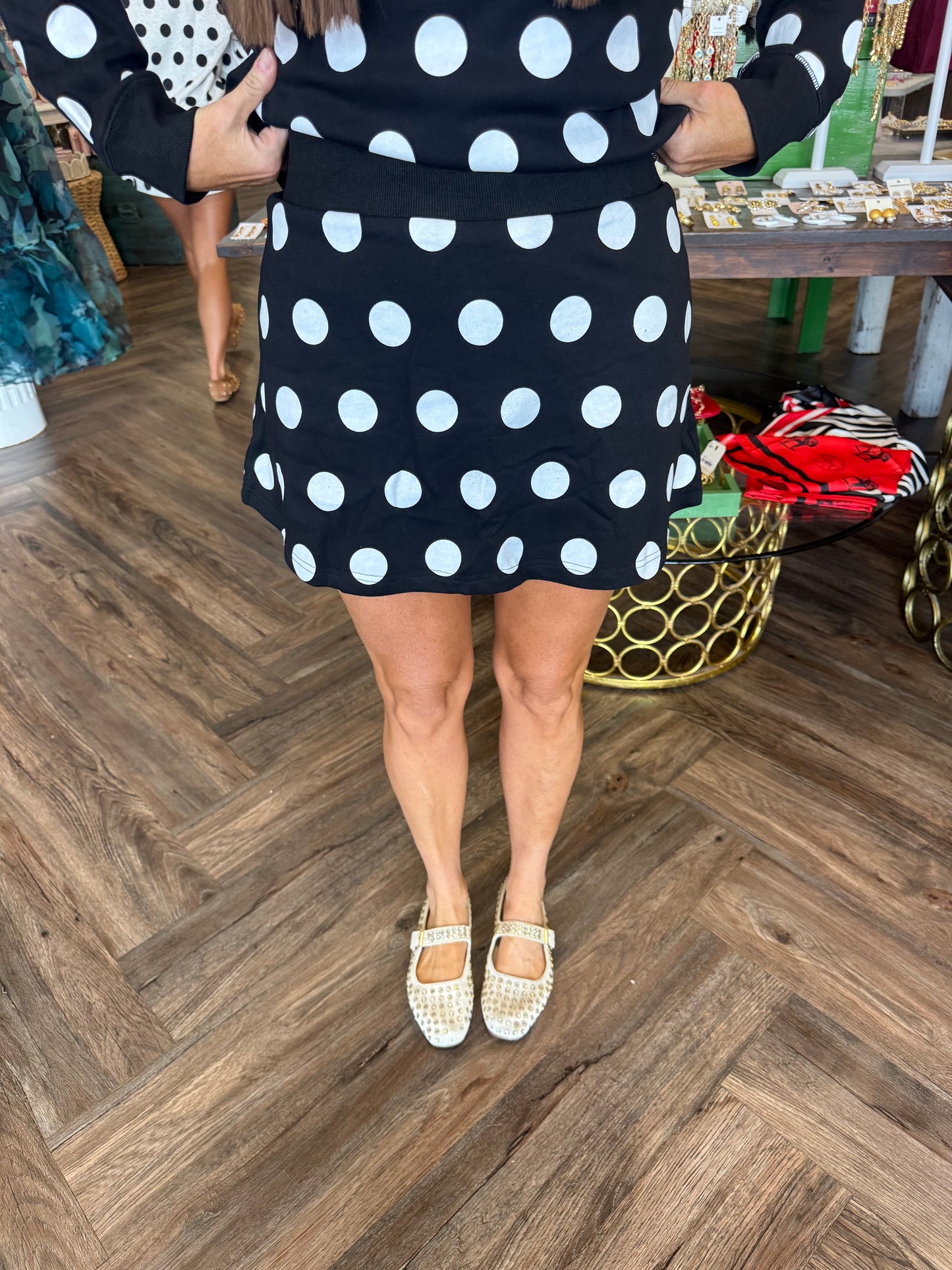 Polka Pretty Sweat Set: Black