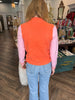 Orange & Pink Color Block Sweater
