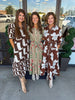 Brown and White Midi Dress