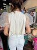 Puff Sleeve Top: Cream