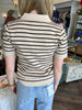 Classy Striped Button Sweater