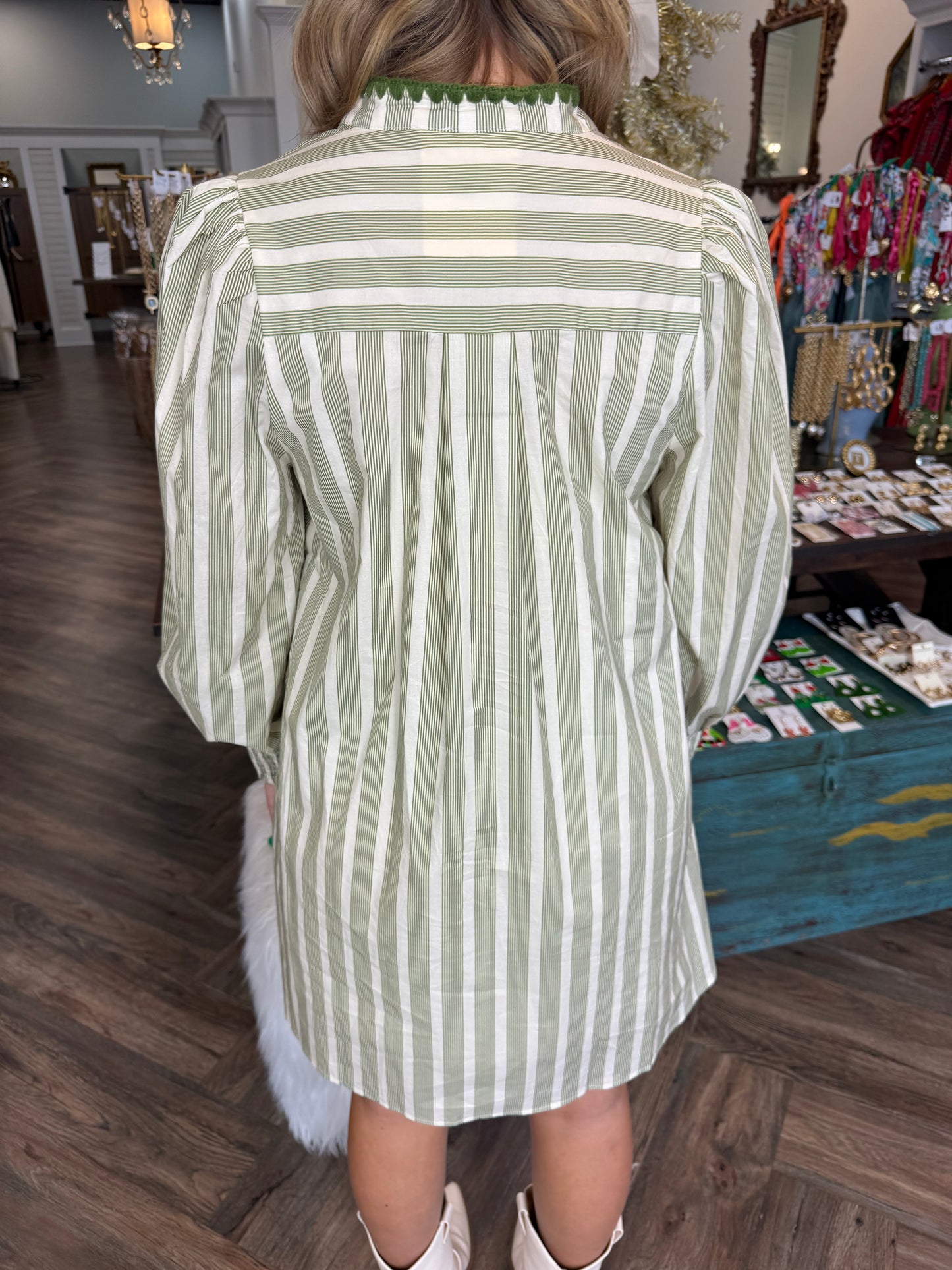 Sage Stripe Dress