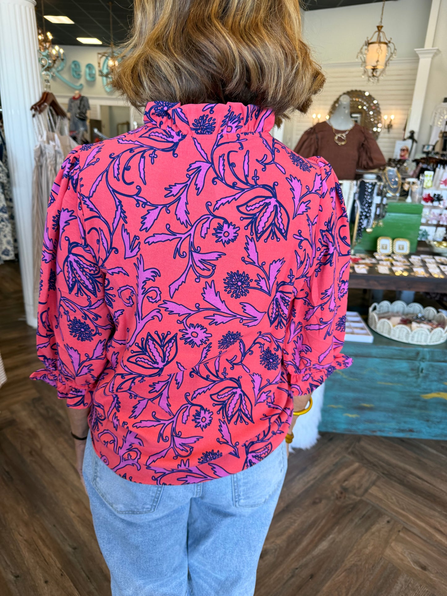 Mary Square Julie Top: Tulip- Coral