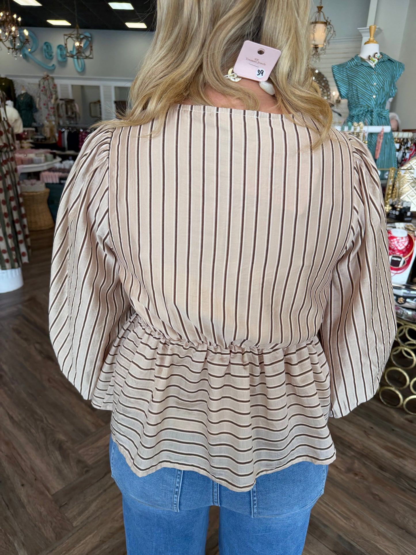 Cream And Cocoa Striped Top