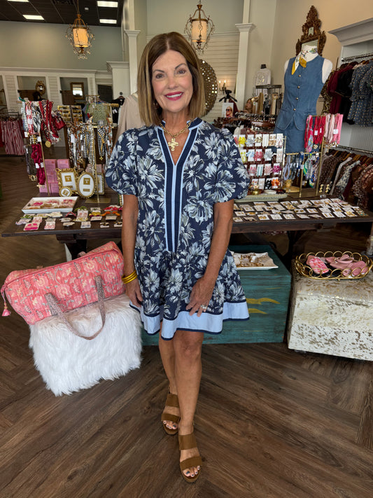 Katie Navy Floral Mini