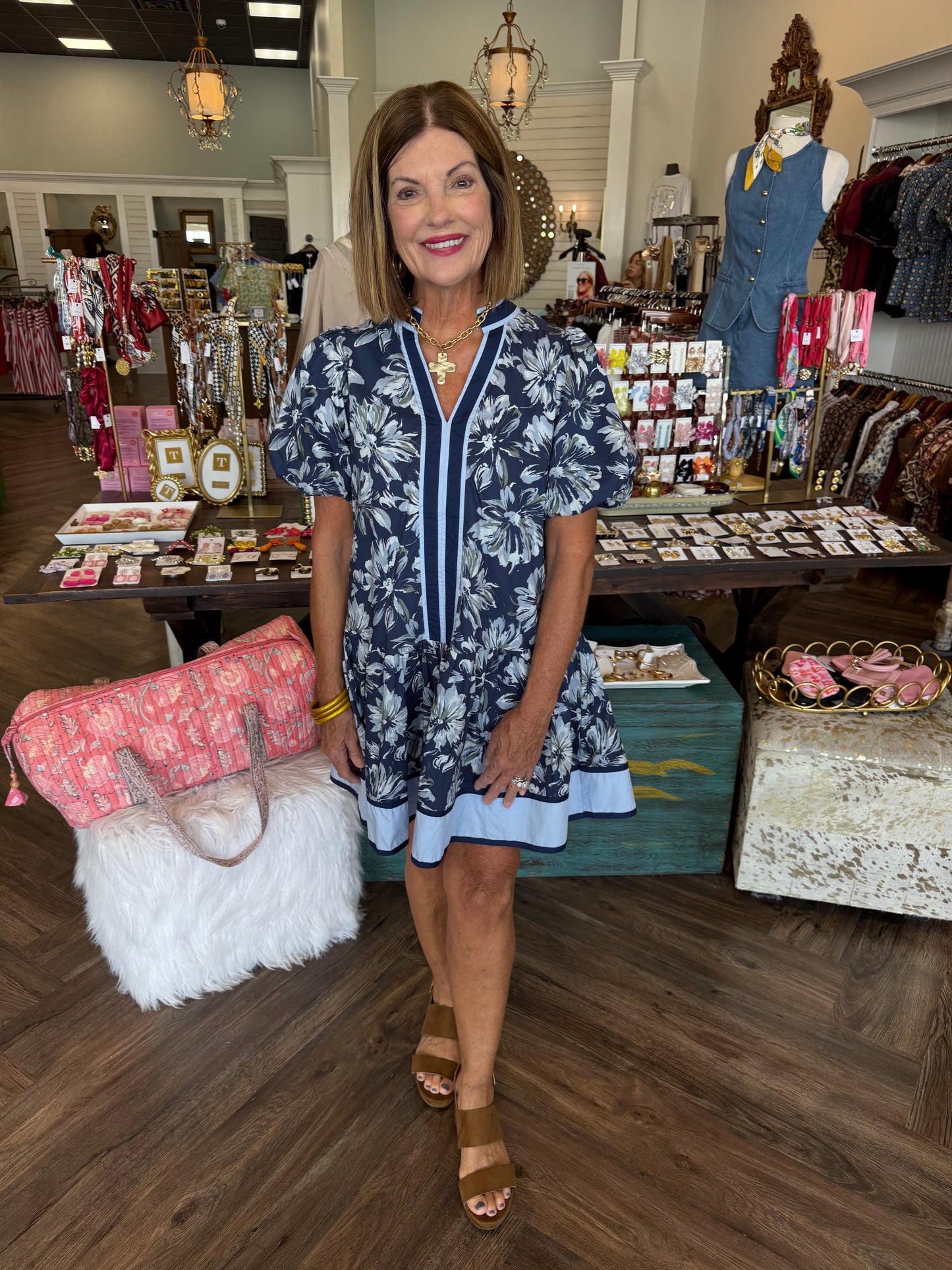 Katie Navy Floral Mini