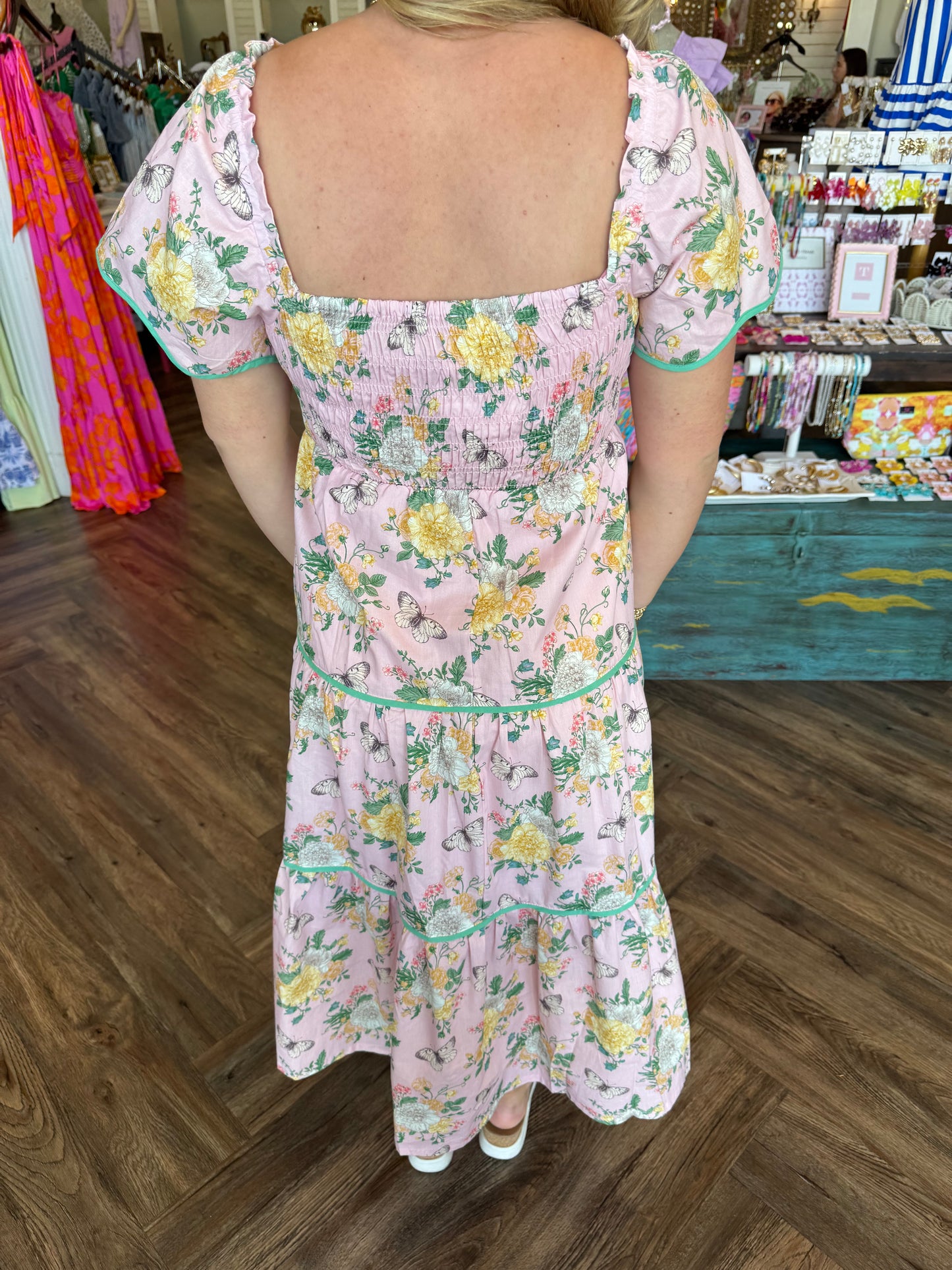 Pink Garden Butterfly Dress