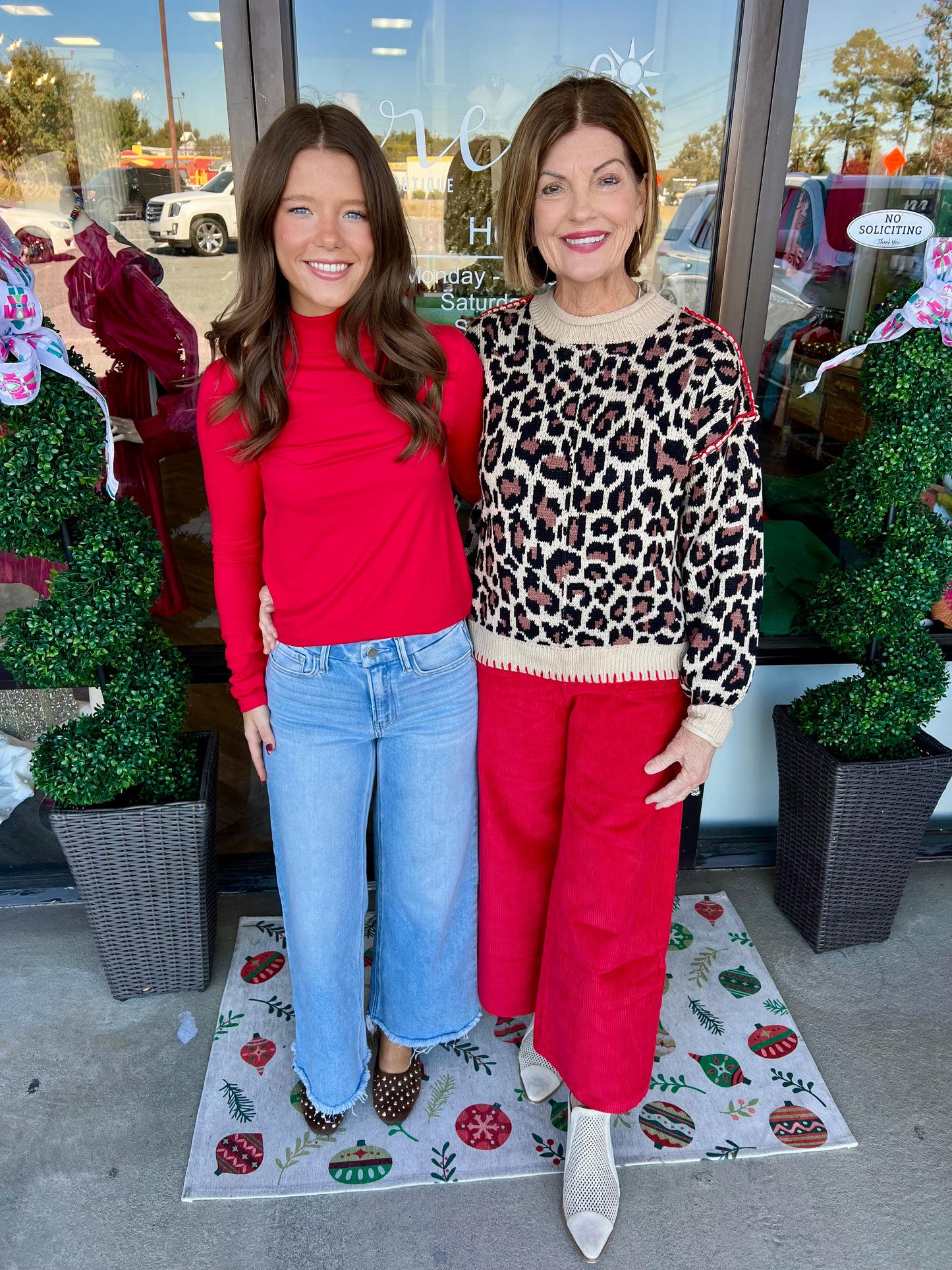 Fitted Mockneck Top: Ruby