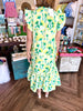 Lemon Lime Flower Midi Dress