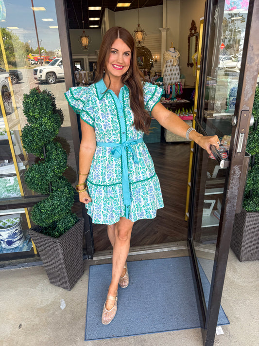 Tilly Blue Ditsy Dress