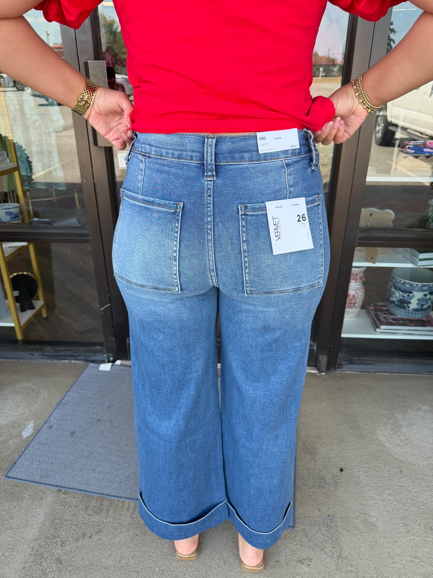Vervet Cuffed Wide Jeans: Enviably