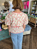 Coral Iris Peplum Top