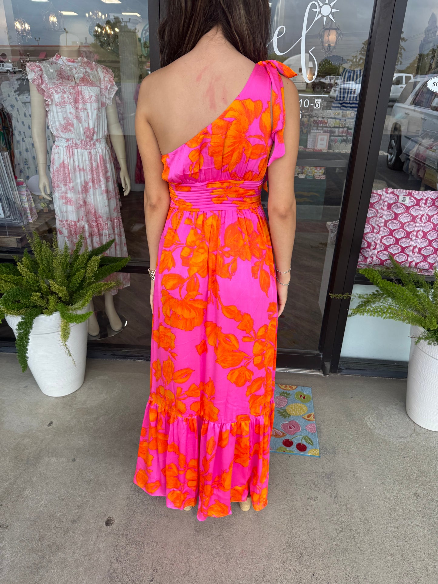 Orange Pacey One Shoulder Dress
