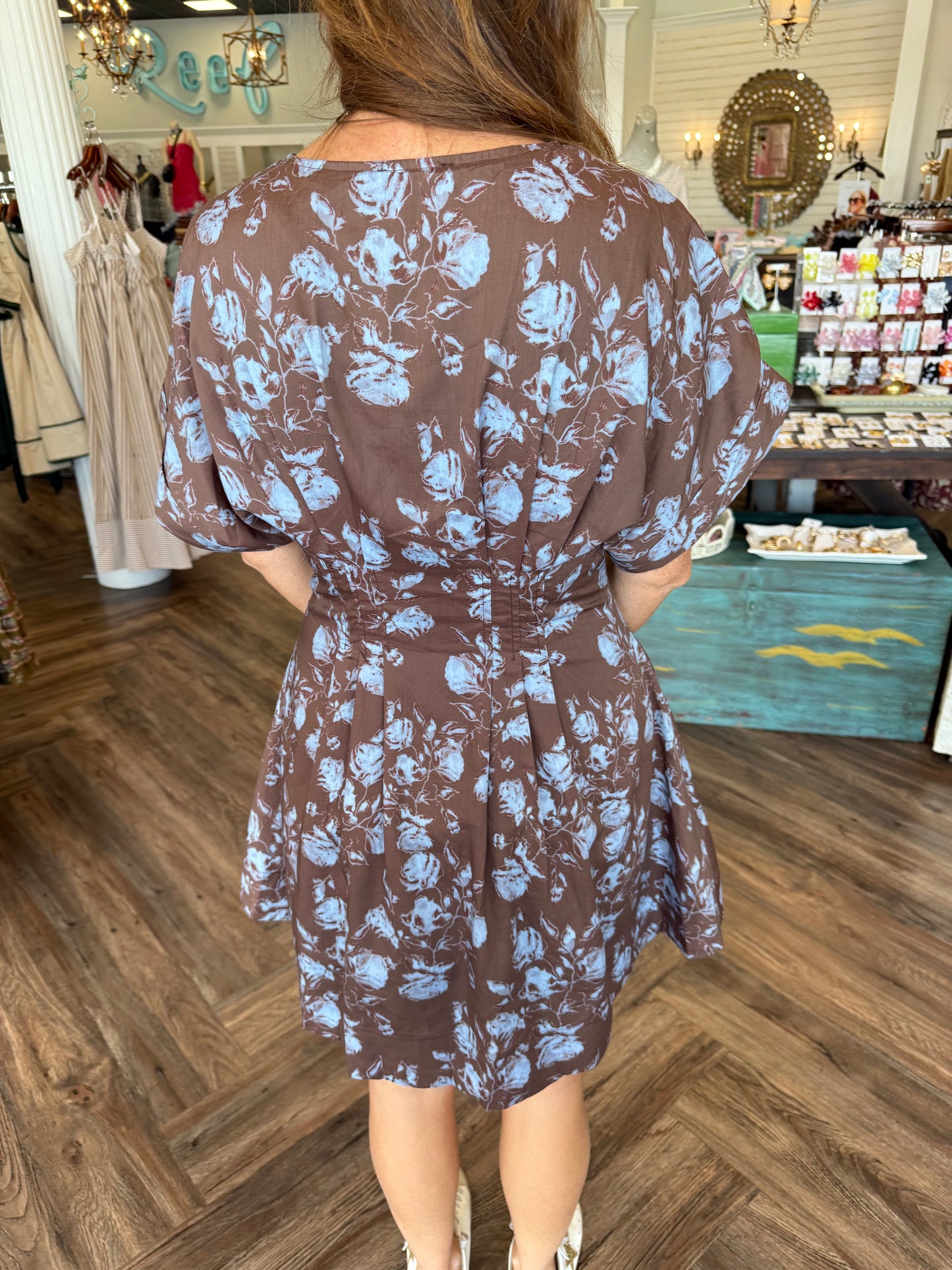 Blur Flower Imprint Dress