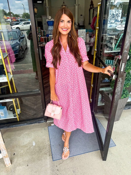 Annabelle Design Midi Dress: Pink