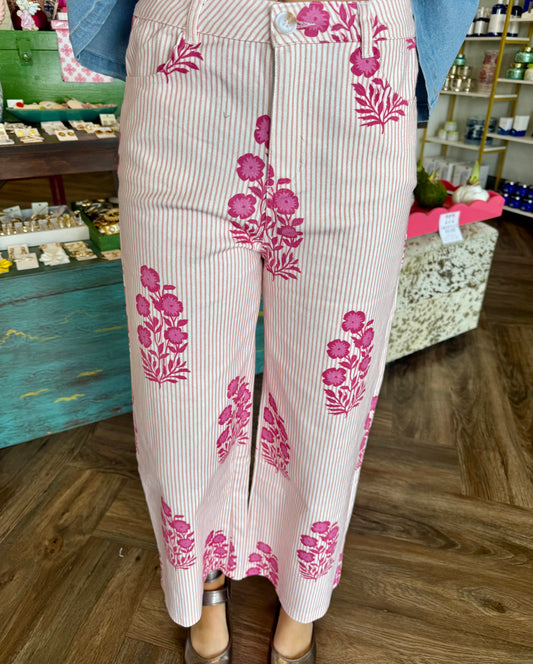 Striped Petunia Pants: Pink
