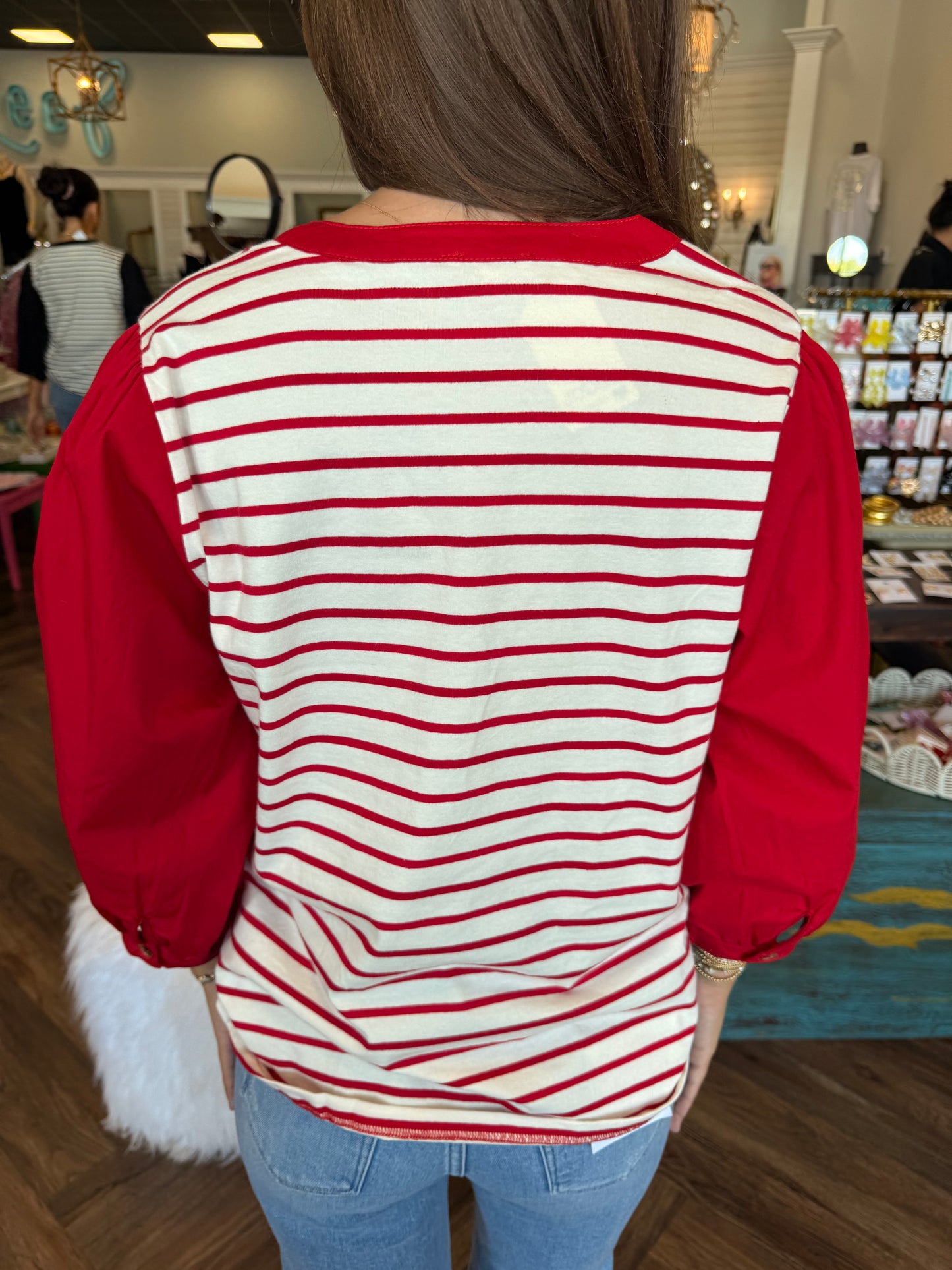 Classic Stripe Top- Red