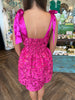 Mini Pink Jacquard Dress