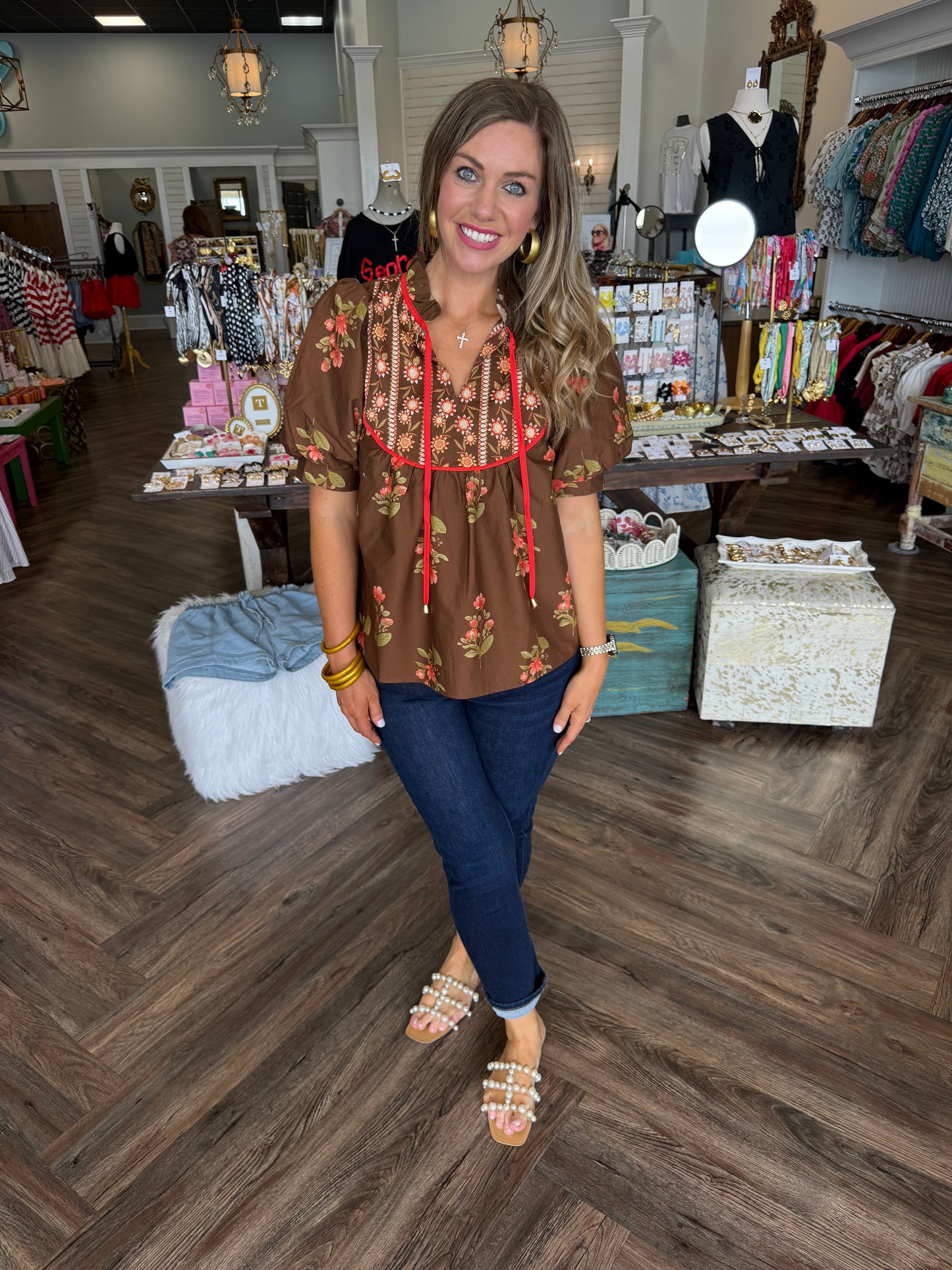 Blooming Patterned Top