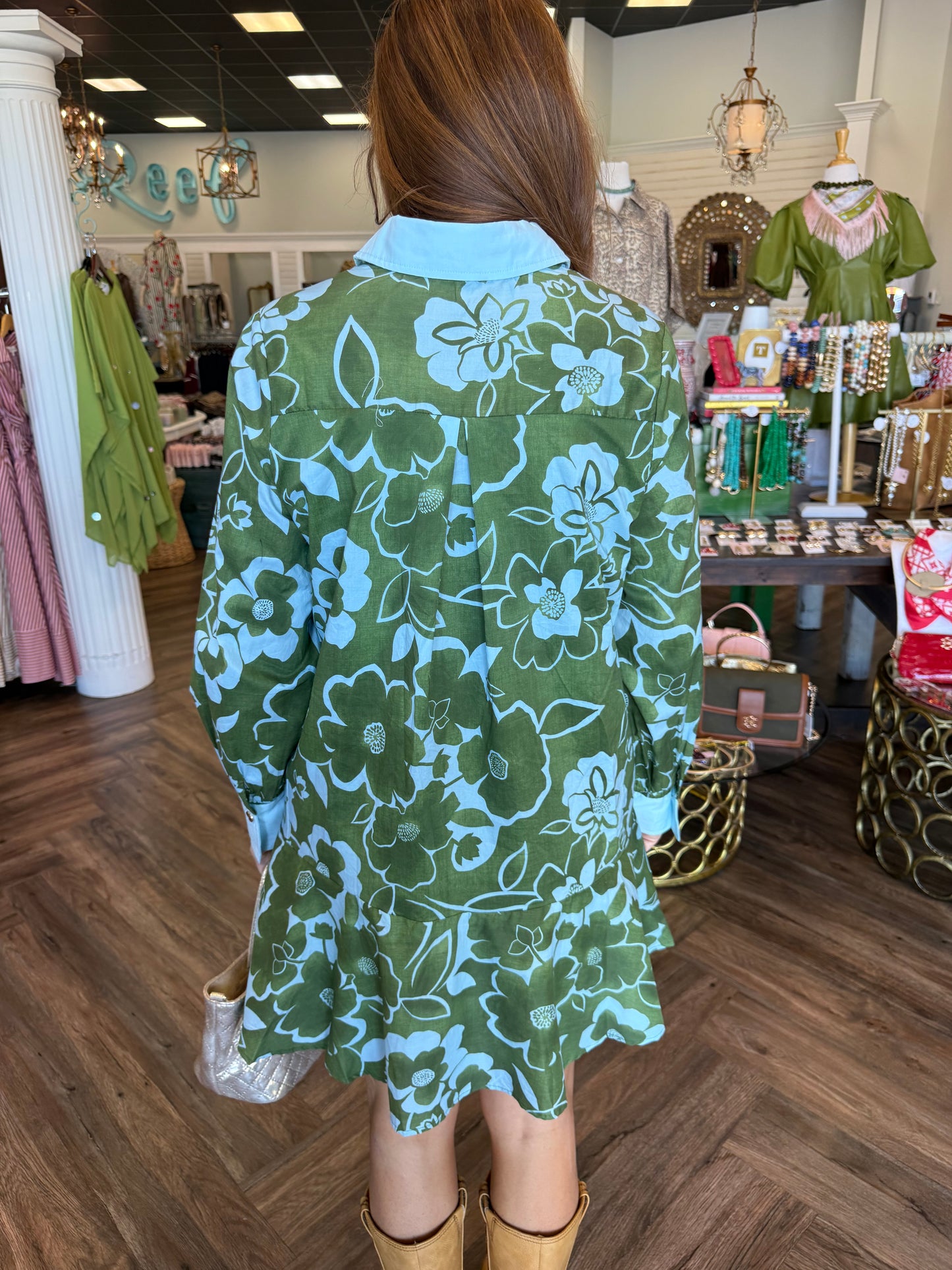 Blues Away Floral Dress