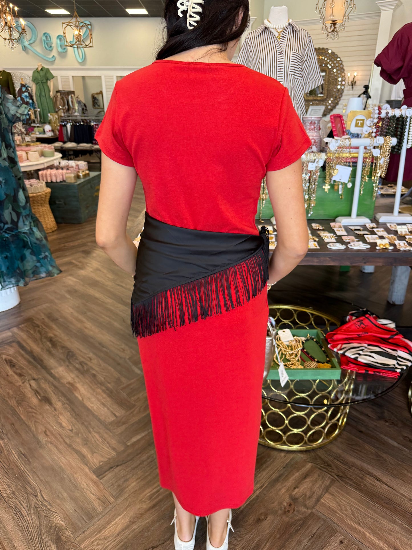The Georgia Red Midi Dress