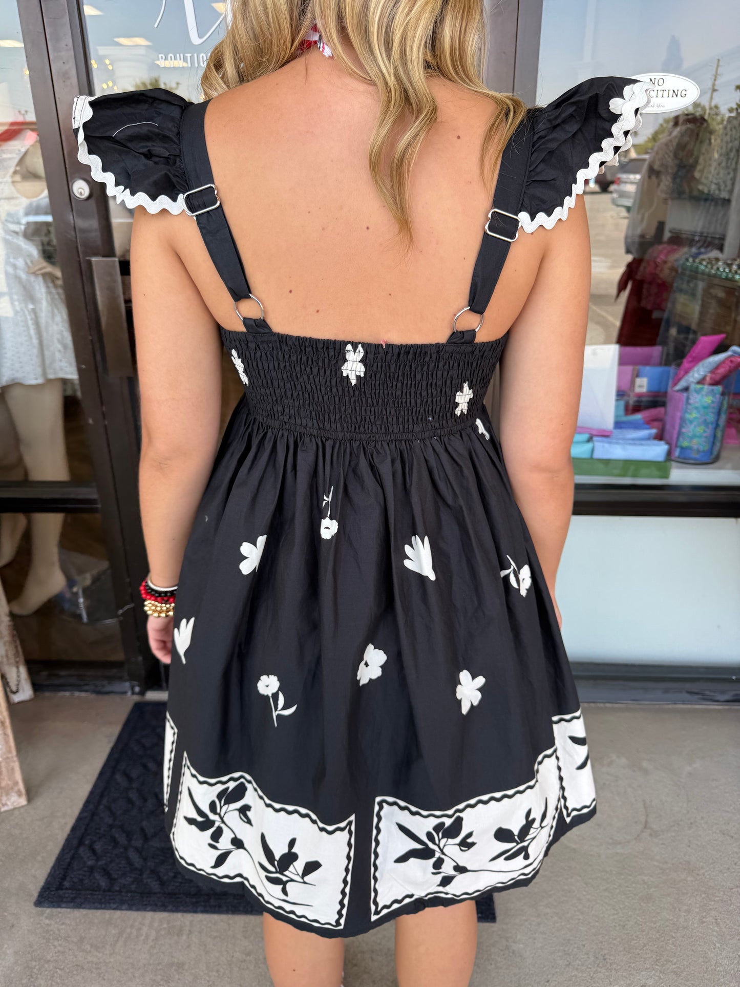 Ric Rac Flower Design Mini Dress