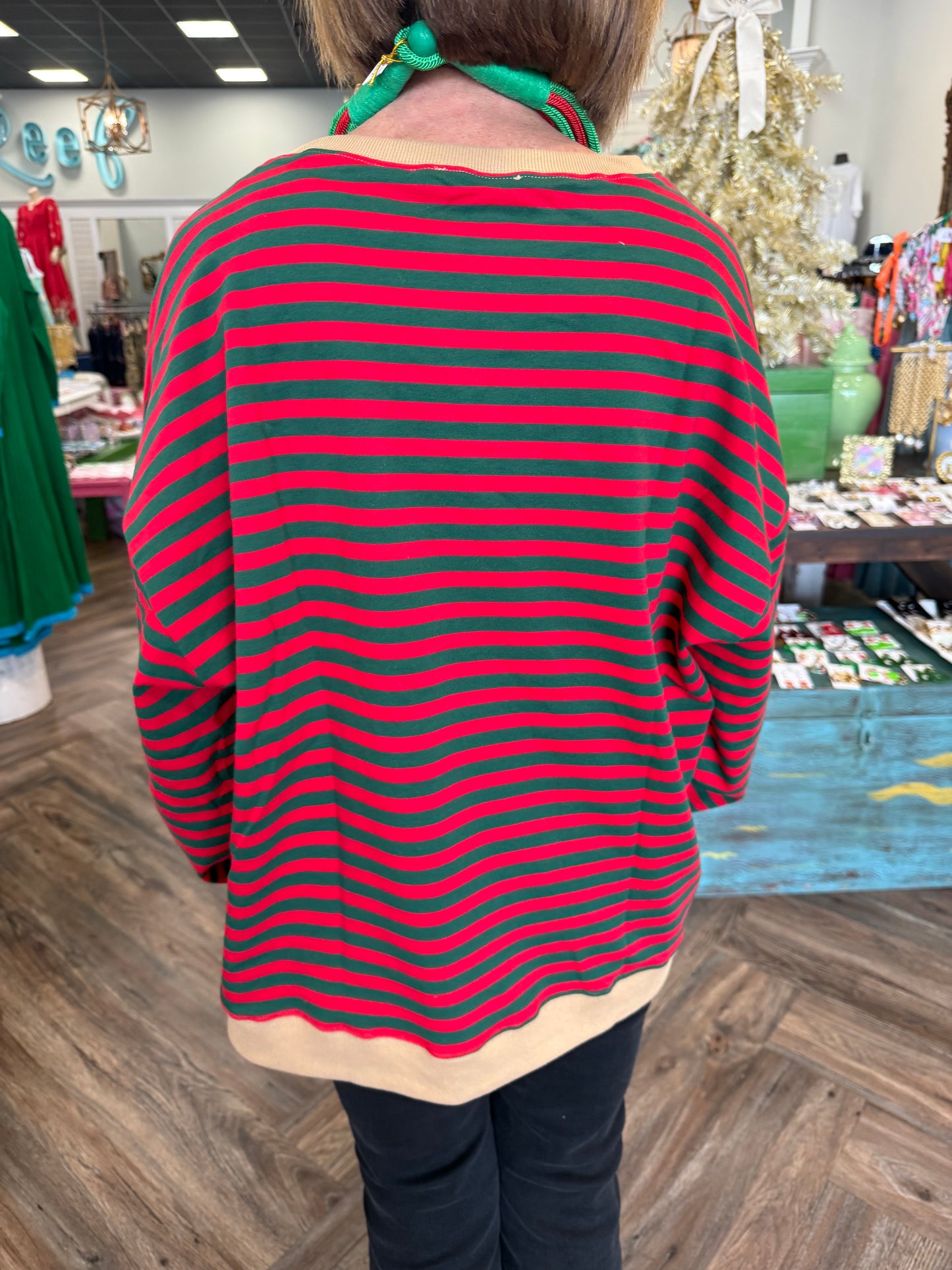 Holiday Stripe Top