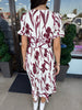 Becca Burgandy Floral Midi Dress