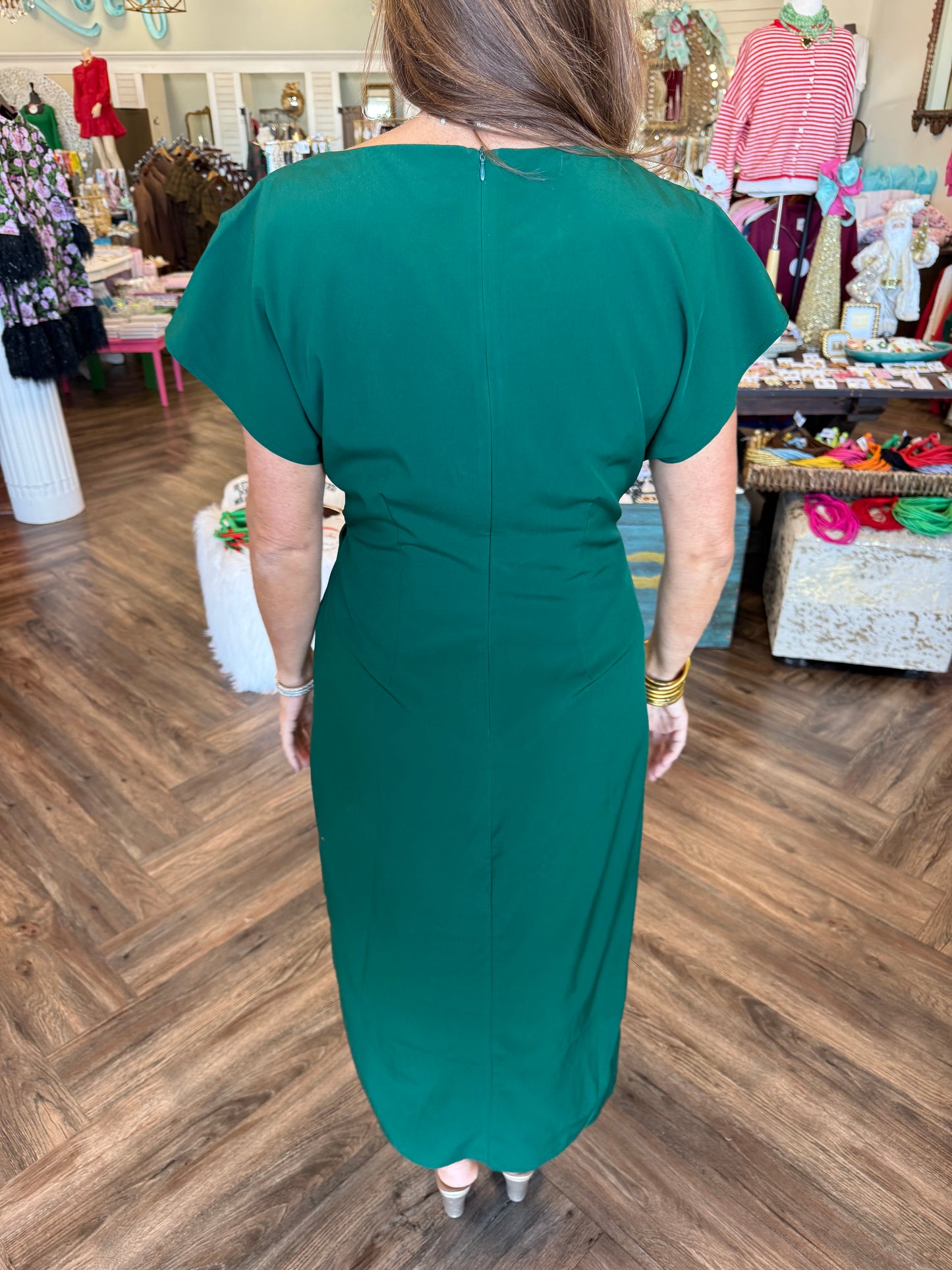 Xmas Silk Midi Dress