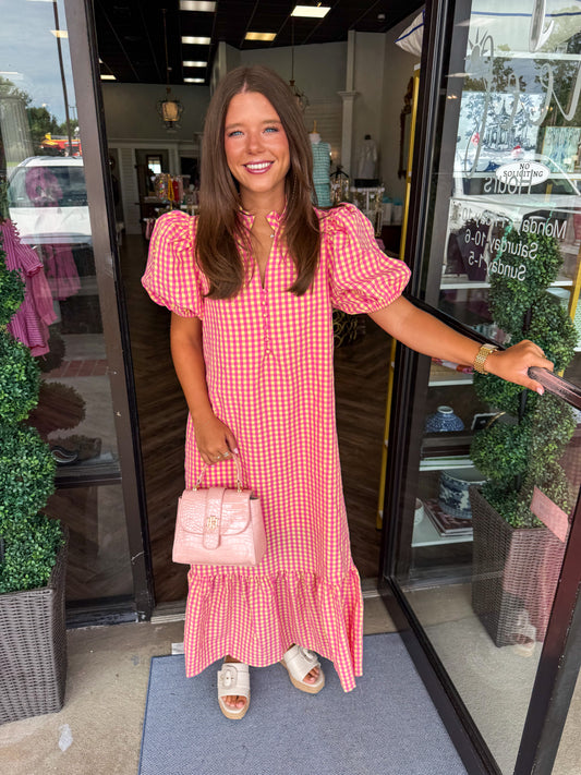 Pink Lemonade Plaid Dress