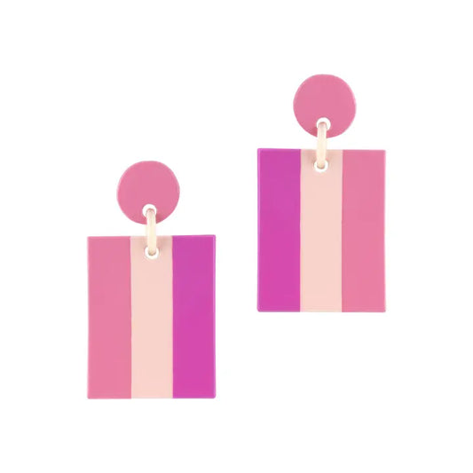 Sunshine Tienda- Hibiscus Block Earrings