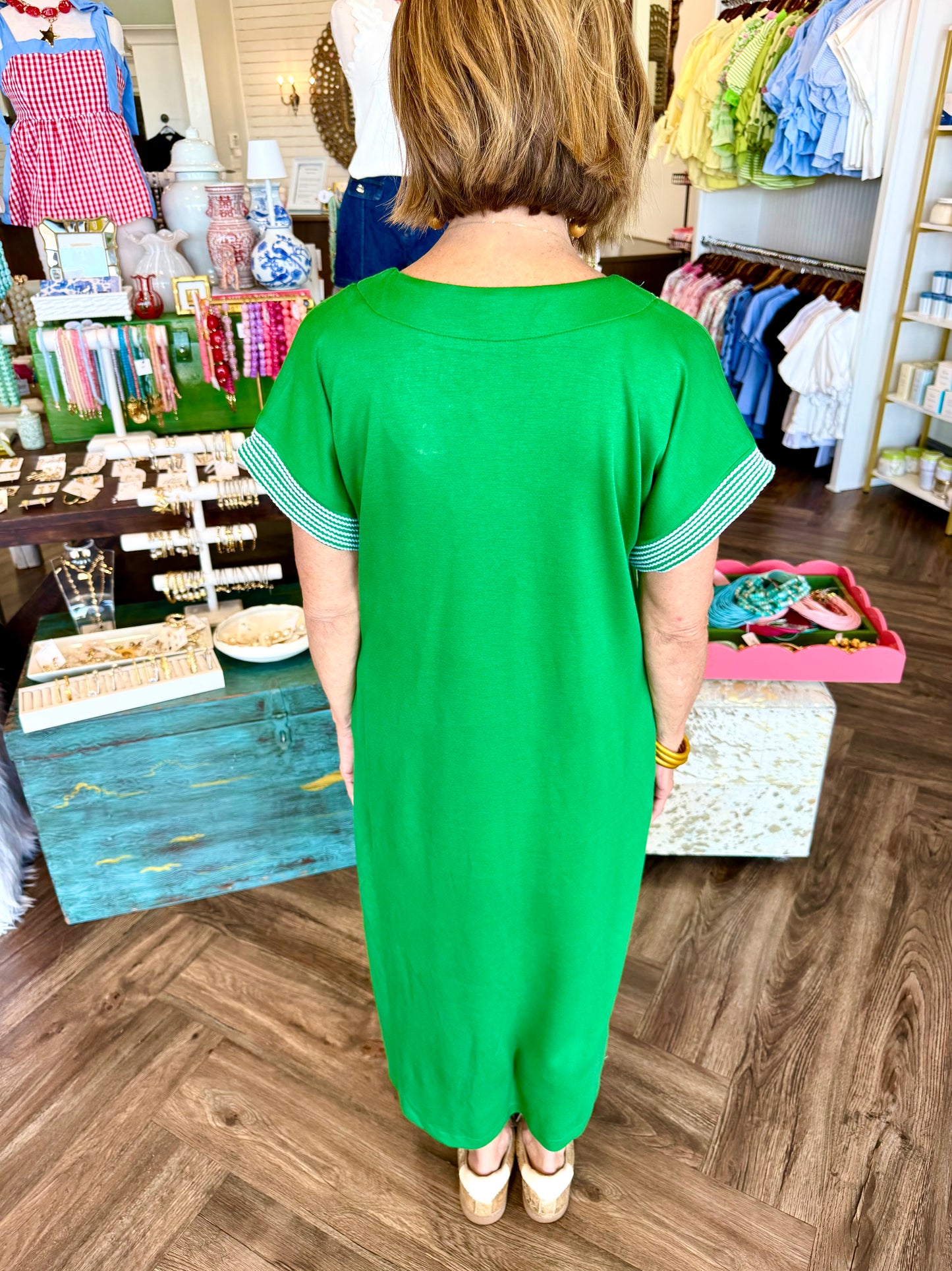 Medallion Stitch Midi Dress