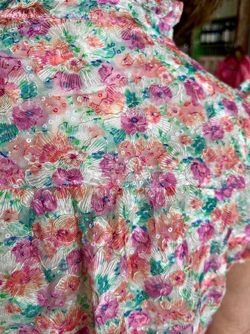 Sequin Floral Top