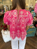 Eyelet Fuchsia Top