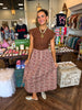 Maroon Cheeta Mix- Skirt