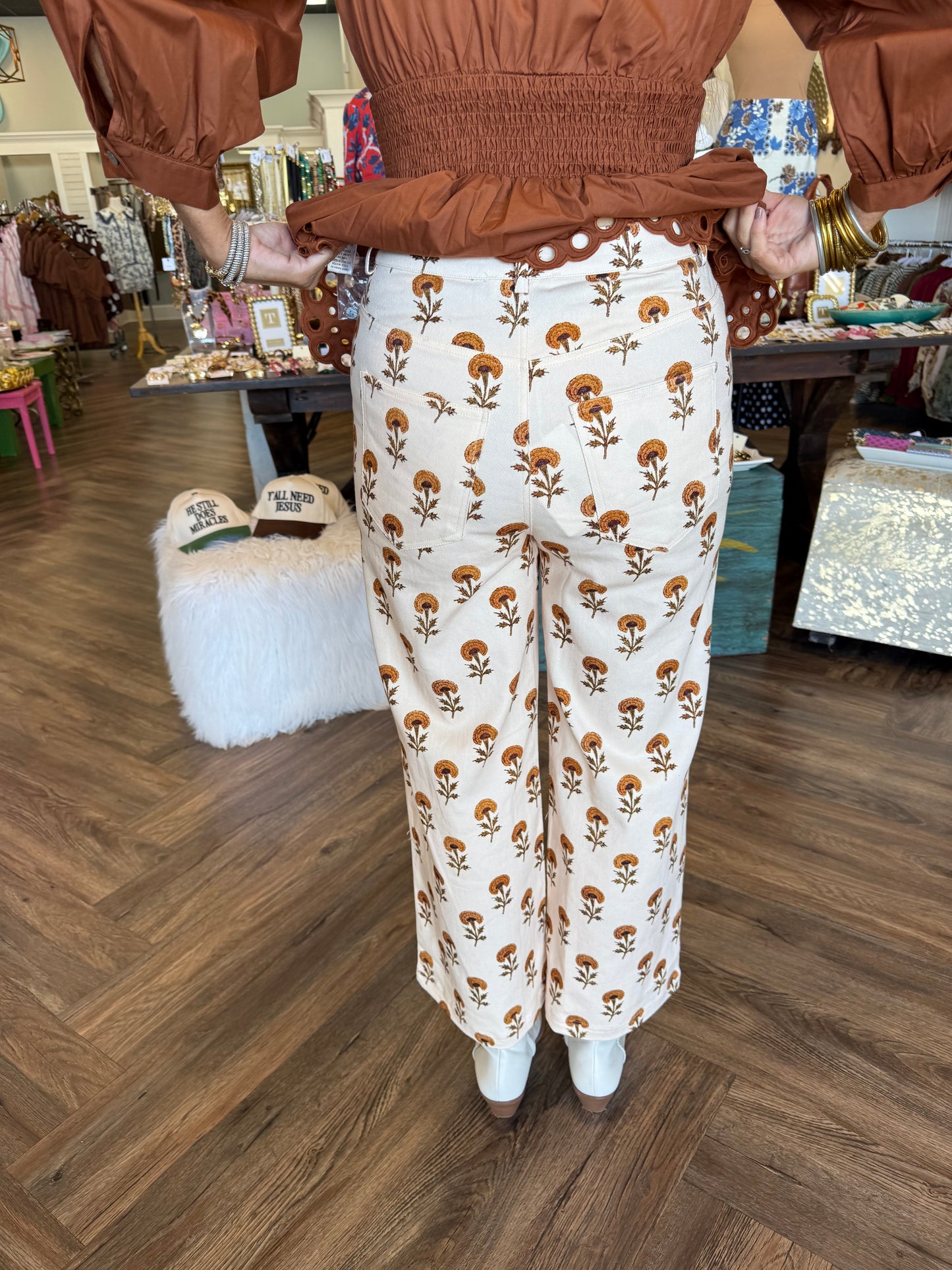 Botanical Jeans: Cream