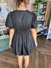 Bubble Triple Bow Dress: Black