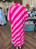 Pretty Pink Stripe Midi Dress