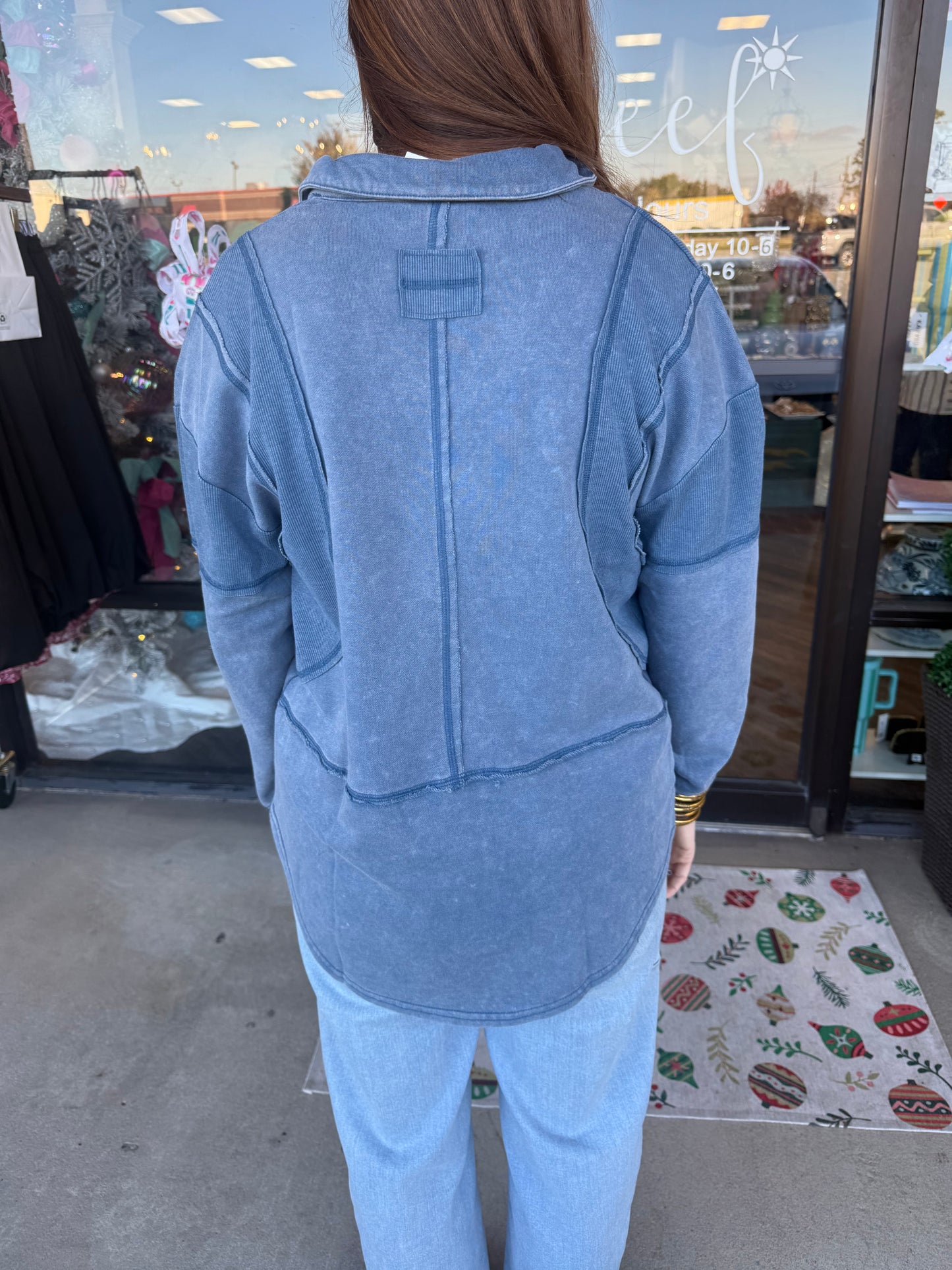 Mineral Wash Top: Denim