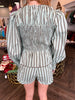 Sue Striped Set: Blue/Brown