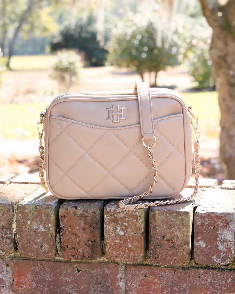 Caroline Hill Fiona Crossbody: Tan Quilted