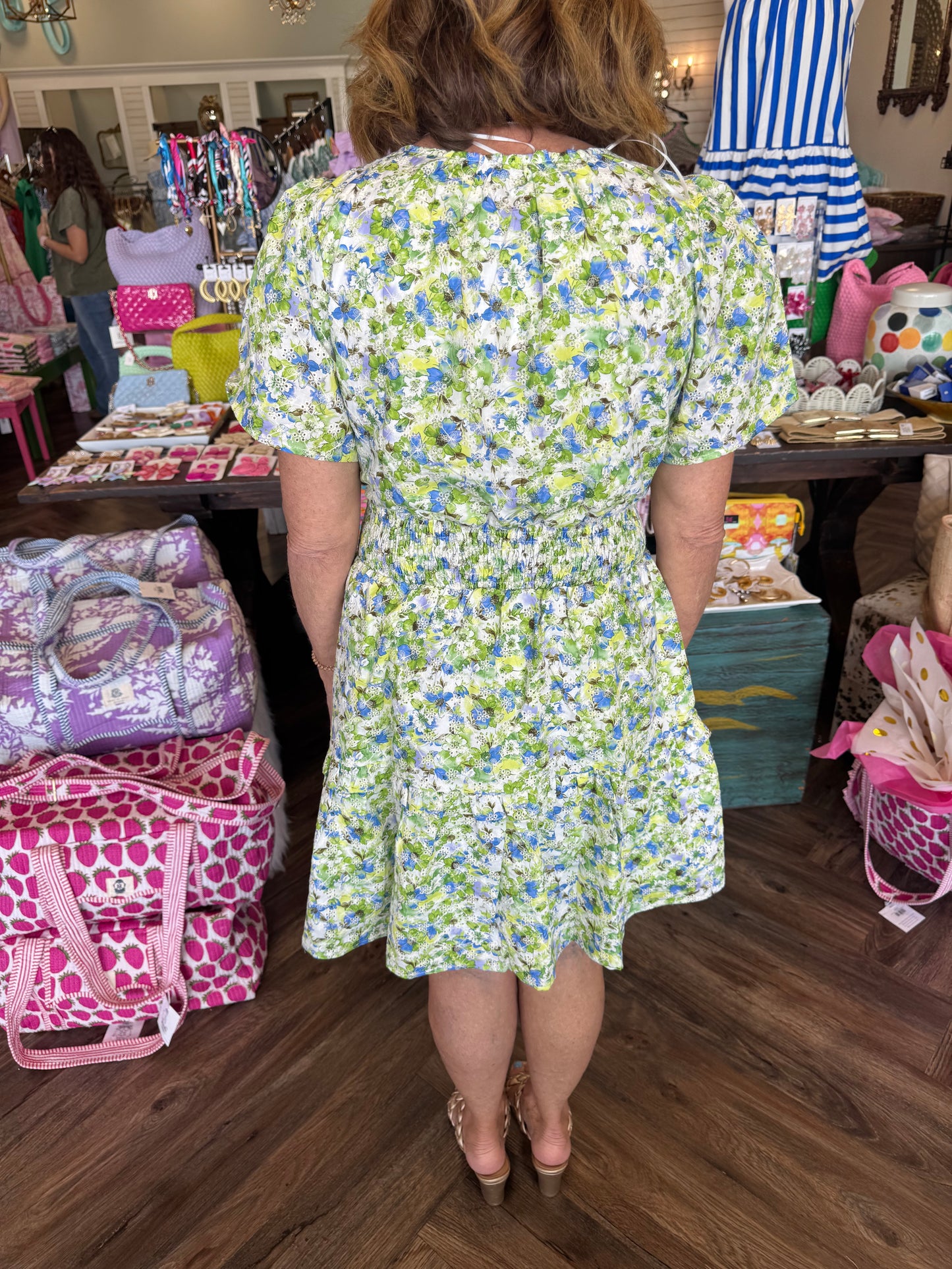 Aylin Green Eyelet Dress