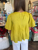 Chartreuse Pleated Detail Top