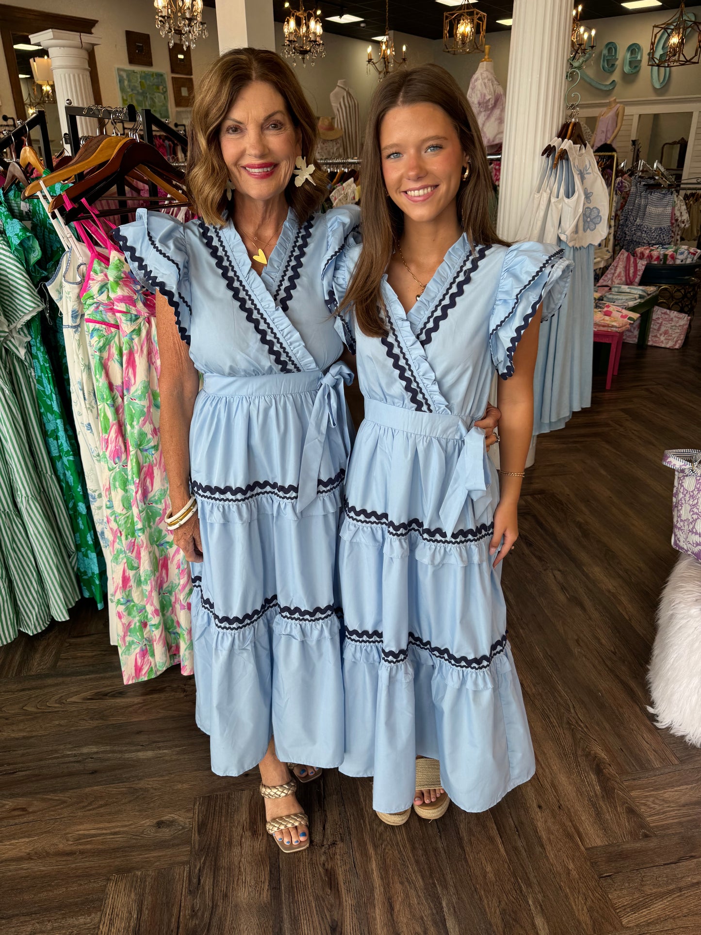 Ric Rac Navy Midi Dress